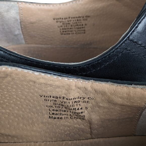 Vintage Foundry Co The Rossi Dress Shoes Leather Black Slip On Oxford Size 11 main image 10